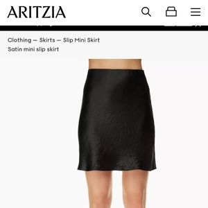 Aritzia black Babaton Slip Mini Skirt size 4